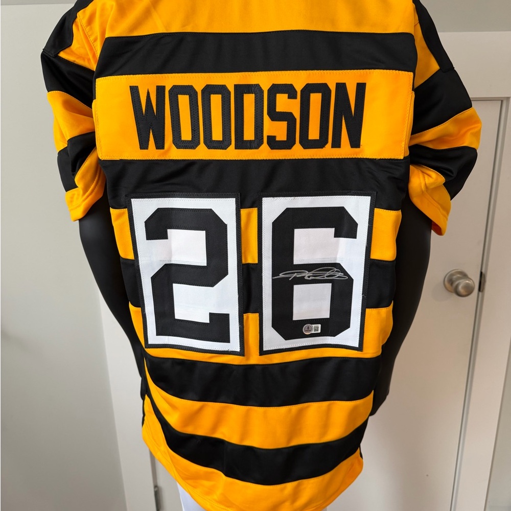 Rod Woodson Autographed Pittsburg Steelers Throwback Bumblebee Custom Jersey XL